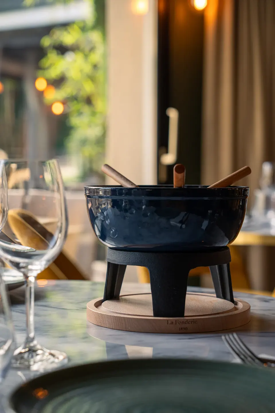 Fondue savoyarde servie au restaurant Rosière